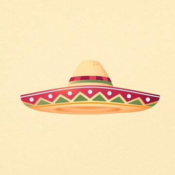sombrero hat colorful mexican style clip art preview