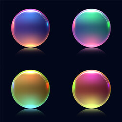 abstract glossy sphere 3d with gradient iridescent highlights and reflection isolated on dark background modern design element for creative digital art futuristic background and luxury style