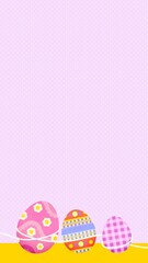Pink Easter mobile wallpaper, egg border high resolution background