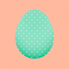 Easter egg clipart, polka dot pattern in green