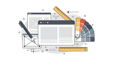 Web Design Elements Layouts, Color Palettes, and Design Tools for a Responsive Website