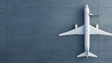 Wide panoramic shot of commercial airplane refueling with sustainable aviation fuel SAF at airport terminal.