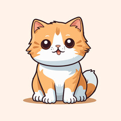 Cute cats vector set cartoon cat or kitten characters design collection with flat collection