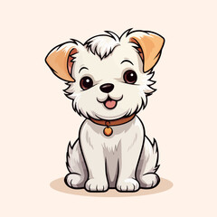 Obraz premium Cute dogs vector set cartoon dog or puppy characters design collection with flat collection