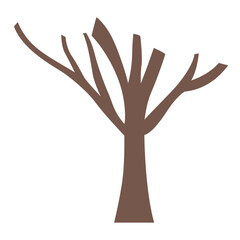Brown tree trunk with bare branches, natural forest element for seasonal and eco-friendly design concepts.