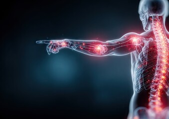 Obraz premium Human Anatomy Showing Pain Points In Arm and Back
