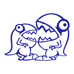 2 Funny T-Rex Sharp Teeth Big Mouth Crazy Weird Monster Dino Team Friends