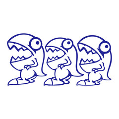 3 T-Rex Row Friends Couple Crazy Monster Team Crew Weird