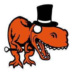 T-Rex Sir Gentleman Mr. rich Monocle Glasses Top Hat
