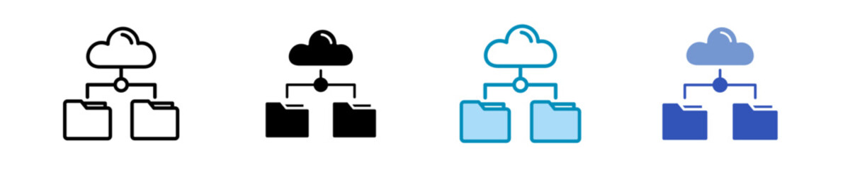 Cloud Storage  Icon Set Multiple Style Collection