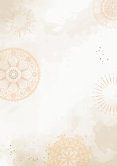 Aesthetic Diwali background, beige mandala illustration