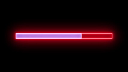 c glowing loading bar with smooth neon green progress effect on black background, symbolizing waiting, buffering, data processing, or system update, perfect for digital interfaces, websites, and apps.