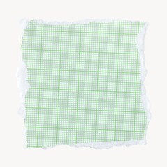 Green torn grid paper note, stationery design