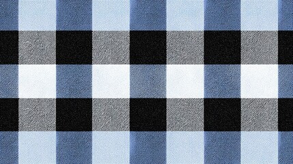 Fototapeta premium Blue and white checkered plaid pattern, flannel fabric texture, ideal for fabric projects, fashion design, or decorative applications that require clear, repeatable patterns.