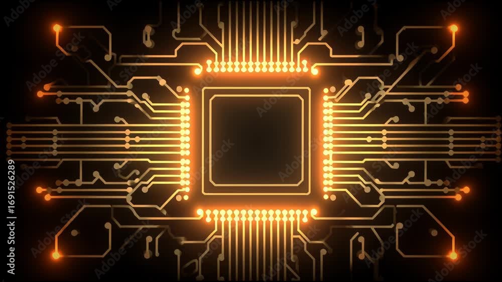 Aufkleber innovative circuit design showcasing advanced technology and intricate patterns illuminated in warm 