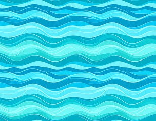 Fototapeta premium Abstract pattern of stylized turquoise waves