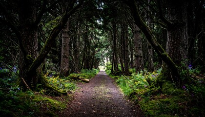 Obraz premium Dark forest path