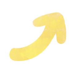シンプルな水彩風の黄色の上向き矢印のイラスト