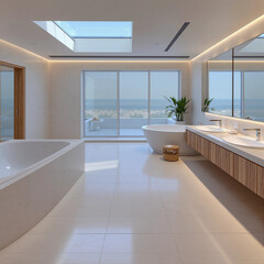 Fototapeta premium modern bathroom with blue tiles