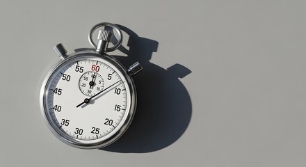 Stopwatch on a gray surface to measure time