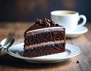 chocolate cake with coffee