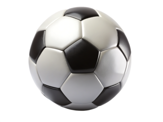 Classic soccer ball spherical sport object isolated on a transparent background game