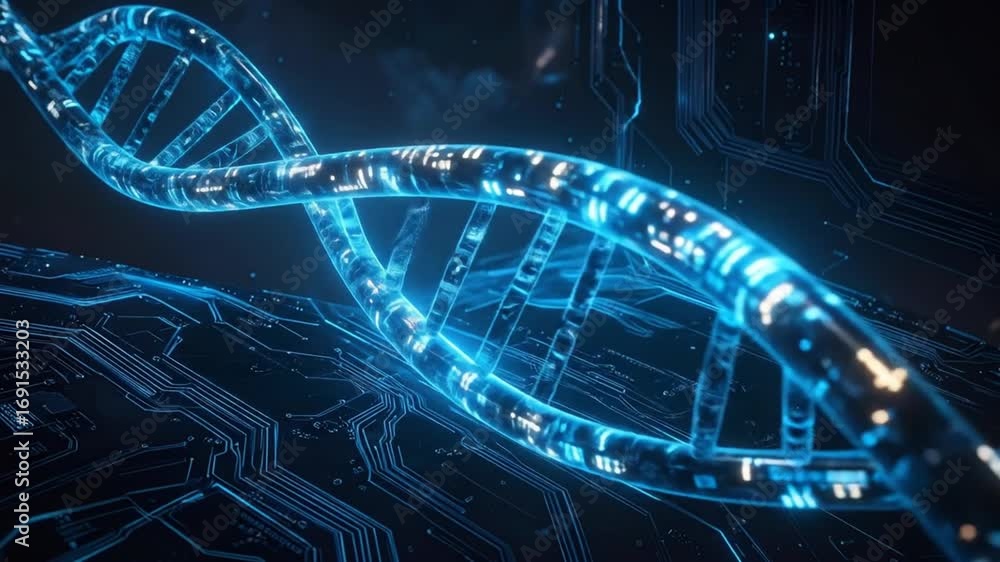 Poster digital dna strand: exploring the intersections of genetics and technology