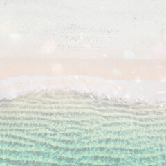 Beach waves background, pastel nature design