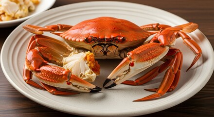 Food Preparation, Fresh Crab, Kitchen Table, Photography, Culinary Environment, Close-Up View, Gourmet Dining Concept