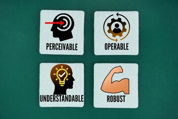 What are the 4 types of accessibility? principles are known by the acronym POUR for perceivable,...