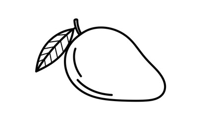 Mango Fruit Line Art Drawing Simple Vector Illustration Icon Outline