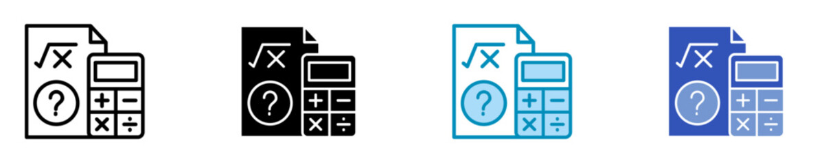 Math  Icon Set Multiple Style Collection