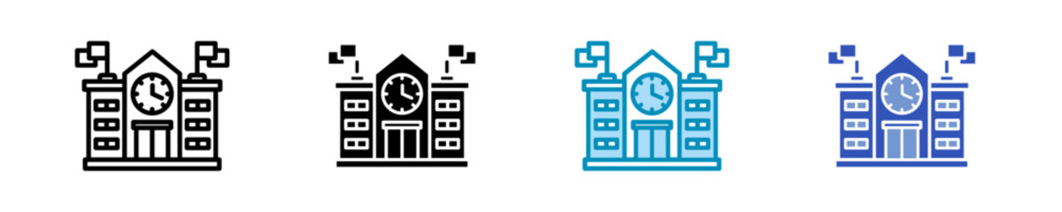 School  Icon Set Multiple Style Collection