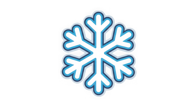 Glittering snowflake design with cyan and blue tones on a for winter themes and festive decorations transparent background - Powered by Adobe