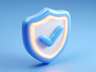 Blue transparent security shield icon design