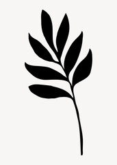 Leaf silhouette, smilax branch illustration
