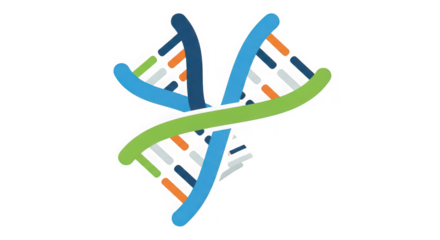 Vibrant double helix dna structure symbolizing genetics life science and genetic code discovery in a dynamic visual transparent background