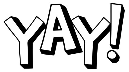 Yay! shadow font typography png © Rawpixel.com