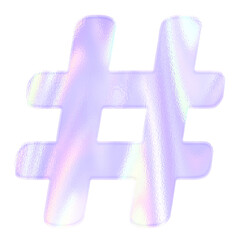 Hash symbol sticker png pastel holographic