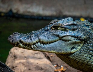 Obraz premium Close-up of a crocodile's head (2)