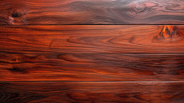 Polished mahogany wood background with smooth texture, showcasing rich colors and natural patterns, perfect for elegant designs