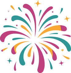 Obraz premium Explosive Celebration Burst of Vibrant Fireworks Against a Clear Sky for a Festive Occasion or Event Illustration with Dynamic and Energetic Style