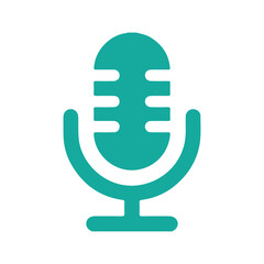 Green microphone icon vector illustration