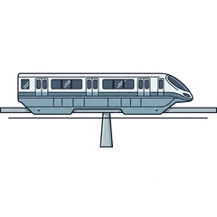 A train icon, 2D flat design, white background.