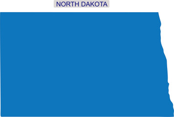 Solid map of North Dakota an USA or American State