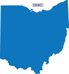 Solid map of Ohio an USA or American State