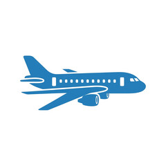 Obraz premium An airplane icon, 2D flat design, white background.