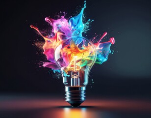 A glowing lightbulb on fire symbolizes a powerful idea fueled by raw energy