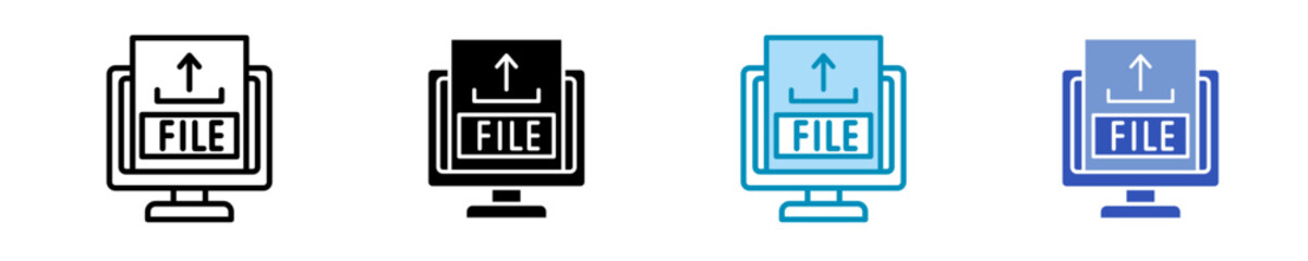 File Upload  Icon Set Multiple Style Collection