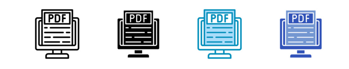 Pdf  Icon Set Multiple Style Collection